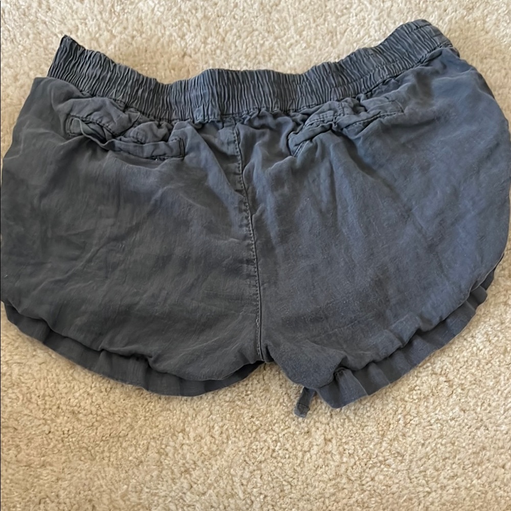 Women's Gray Ruffle Shorts - Picture 2 of 3